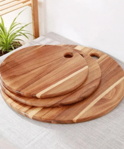 Factory Custom Round Acacia Wood Cutting Board for Meat Bread Charcuterie Wooden Chopping Blocks