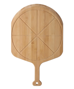 Bamboo Pizza Peel Lightweight Smooth Pizza Paddle Tray with 8 Slice Grooves Bread Dessert Serving Board
