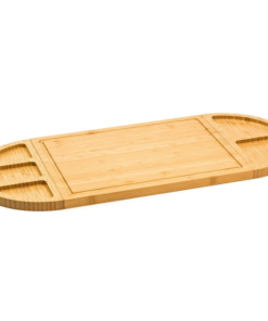 Bamboo Cutting Board with Two Magnetic Splicing Serving Tray Kitchen Cheese Boards Set Charcuterie Chopping Block